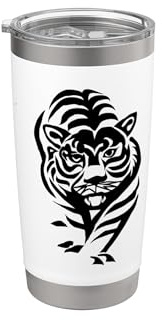 Tigre de caza, gato grande, regalo para zoológicos, hombres y mujeres Vaso térmico de acero inoxidable de doble pared