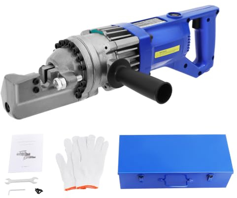 Wiefiche Tagliabulloni idraulico elettrico, 900 W, taglierina per rinforzi | Velocità di taglio di 3 secondi, campo di taglio 4-16 mm, per il taglio di acciaio rinforzato nell'industria edile