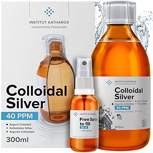 Premium Colloidal Silver 40ppm 300mL ● Free Spray Bottle to Fill & Ebook Included ● Optimal Concentration Formula, Smaller Particles, Better Results ● Laboratory Certified ● Liquid Silver