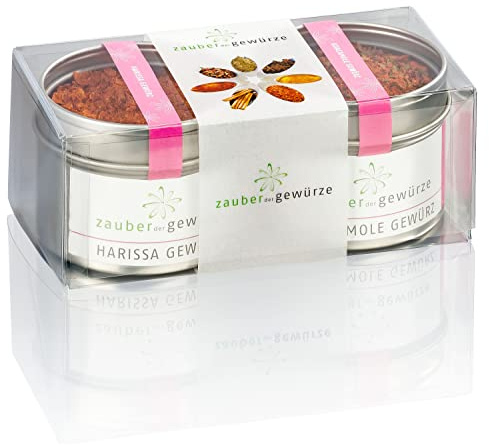 Zauber der Gewürze Das Party-Dip Geschenkset, enthält Guacamole Gewürz und Harissa Gewürz, in attraktiver Klarsichtbox, 115 g