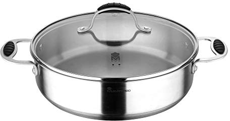 MasterPro Q3521 Olla en acero inoxidable Bergner, Colección Foodies, Plata, 4,5 l