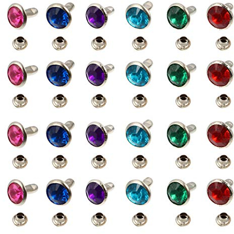 EXCEART 120 Stück Kristallnieten Strass Nieten Nieten 8Mm Schnellnieten Ledernieten Schnelle Leder Basteln Kristall Nieten Nieten Lederhandwerk Kleidung Zubehör Dekor für Leder Basteln