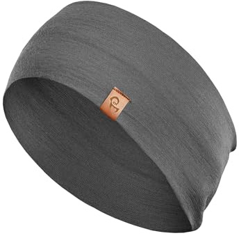 menique 100 % merino pannband för kvinnor halkskydd svettband brett pannband öronvärmare för löpning vandring yoga sport pannband weat absorberande hårband (universal, perfekt grå)