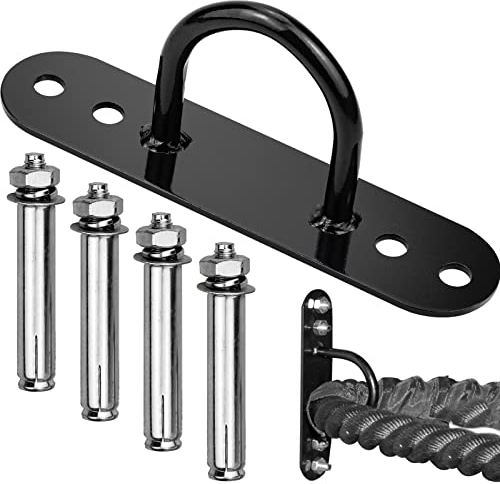 Xiumeso Anclaje de Suspensión, Soporte de Anclaje de Montaje en Techo de Pared Gancho Cuerda de Escalada Columpio Saco de Arena, Montajes de Pared de Entrenamiento, Con 4 Tornillos para Fitness, Yoga
