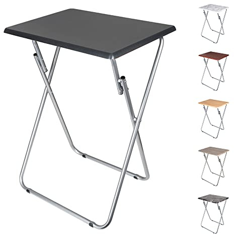 SG Traders Side Folding Coffee Table, Small TV Snack Tray for Eating, Sofa Laptop Desk, Outdoor Foldable Camping Tables, Living Room (Black, Small)