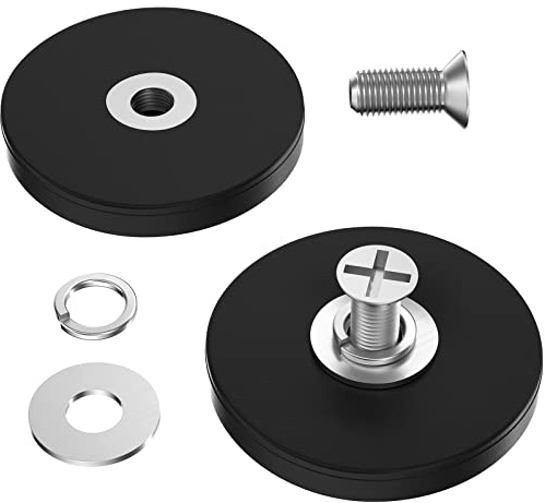 MIN CI 2 Stück Neodym Magnete Extra Stark, Magnet mit Gewinde D43x6mm M4 Magneten Schraubbar Flach Magnete mit Loch Senkkopf Magnete zum Anschrauben Autolichter Topfmagnet Groß Magnet Rund