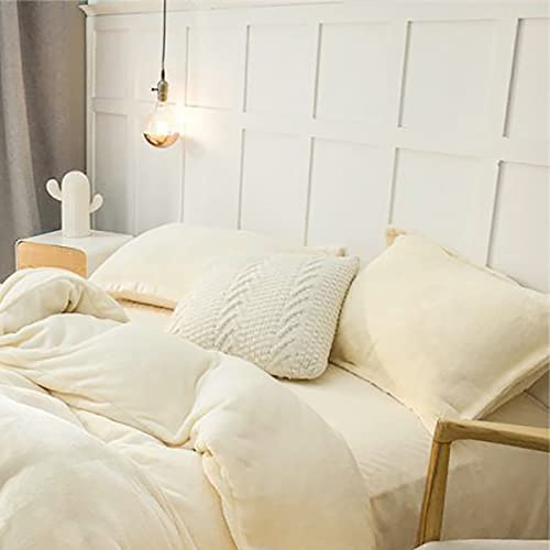 Omela 2er Set Kissenbezug 40x80 cm Creme Weiß Cashmer Touch Coral Fleece Kissenhülle Super Weich & Warme Sofakissen Kissenhüllen Kopfkissenbezug Reißverschluss, Kissenbezug 40x80x2 | Oeko-TEX zertifizierte, Kopfkissenbezug 40 x 80 cm, Cashmere Touch, Flauschig, Coral Fleece, Reißverschluss