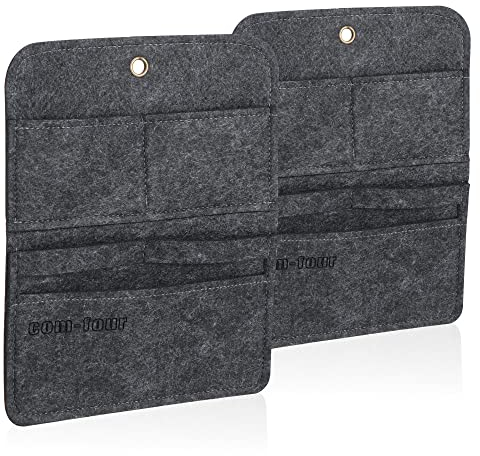 com-four® 2x hanging shelf - practical hanging organizer made of felt - storage for hanging - ideal for tents, garages, terraces and balconies (02 pieces - anthracite)