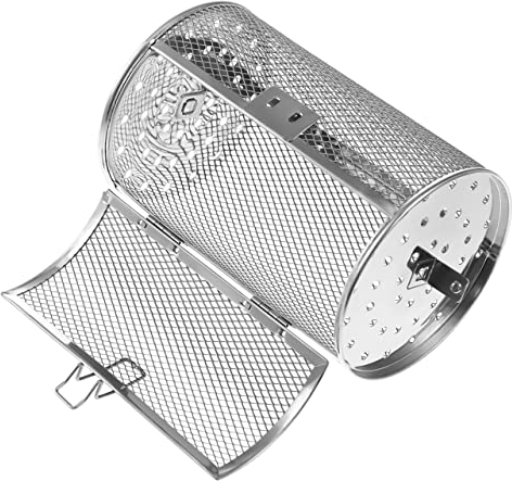 DOITOOL Stainless Steel Grill Rotary Tool Rotisserie Basket for Grill Coffee Beans Coffee Roasting Machine Stainless Steel Grilling Basket Roaster Cage Rotary Grill Roaster Barbecue Silver