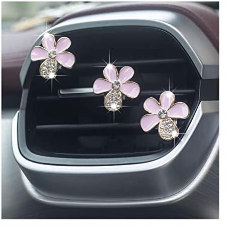 JNNJ 6 Stück Gänseblümchen Auto Lufterfrischer Lüftungsclips, Daisy Car Air Vent Diffusor Clips, Auto Lufterfrischer Clip Innen Deko Anhänger Bunte, Zubehör(Rosa)