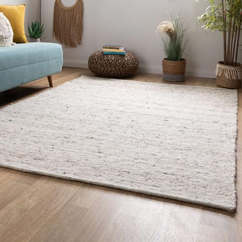 Steffensmeier Handwoven Rug Kos | Wool (Pure Wool), Dark wool blend, Handwoven, Size: 200x290 cm (6'6x9'6) Living Room and Bedroom