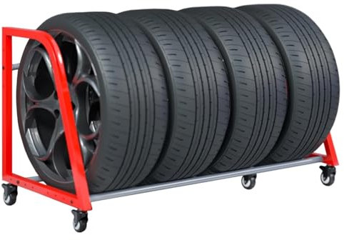 Reifenständer felgenregal felgenhalter Reifenregal-Wandhalterung for die Lagerung in der Garage, rollendes Reifenregal for Ersatzräder, Multi-Reifen-Aufbewahrungssystem for SUV-Reifen in Autowerkstätt