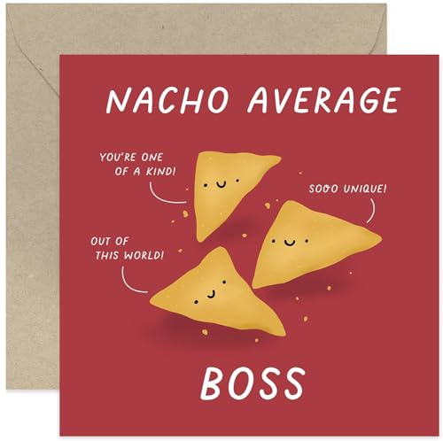 Old English Co. Lustige Dankeskarte für den Chef – Nacho Average Boss-Grußkarte für Sie oder Ihn – lustige Ruhestands- oder Abschiedskarte für den Chef vom Team | Blanko-Umschlag innen