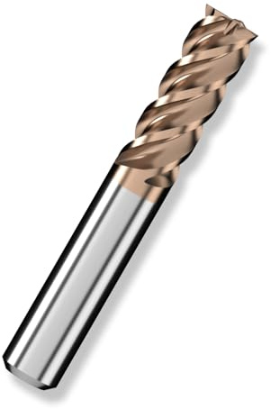 Cleqee 1 pieza de fresa de vástago de metal duro, fresa cuadrada de 12 mm, recubierta de AlTiN, 4 hojas CNC de taladro de metal duro en espiral, longitud de hoja 30 mm x longitud total 75 mm x