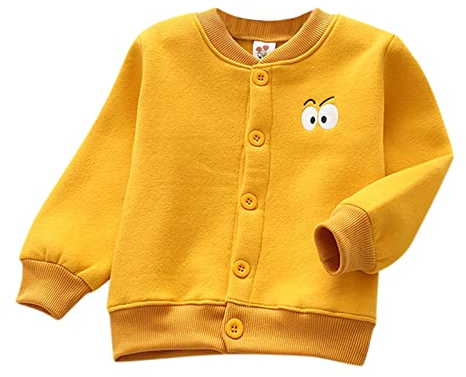 IQYU Neugeborenes Baby Mädchen Winter Warm Strick Baumwolle Langarm Kleidung Mantel Jacke Strickjacke 2 Jahr (Z-jsjmA-Yellow, 6-7 Years)