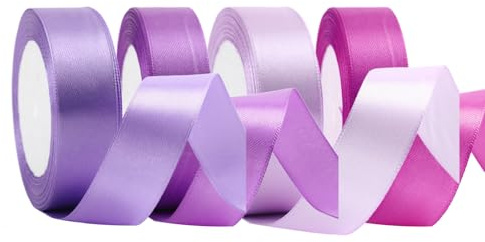 Bliceon 90m Violett Satinband, 25mm Geschenkband Breit, Schleifenband zum Verpacken, Dekoband Party Stoffband zum Geschenkverpackung, Bastelarbeiten, Geburtstag Blumen und Hochzeitsdekoration