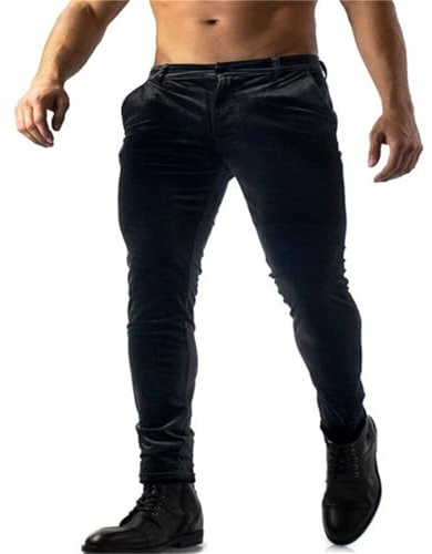 Pantalones de terciopelo para hombre, atléticos, para correr, estilo casual, hip hop, Negro, L
