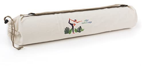 NATURYOGA Bolsa Esterilla Yoga - Bolsa para Yoga Colchoneta - Funda Esterilla con Asa Reforzada (Beige)