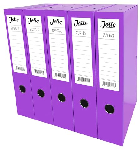 Box File with Lock Spring Ring Pull & Catch Glossy Finish 75mm Spine Ideal Document Organiser for Office School Paperwork Storage Foolscap Box Files