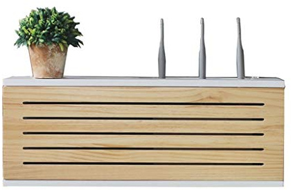 Wall Mounted Solid Wood Router Storage Shelf - 65cm TV Socket for Wireless Routers & Accessories, Stylish Home Décor, Space-Saving Solution.