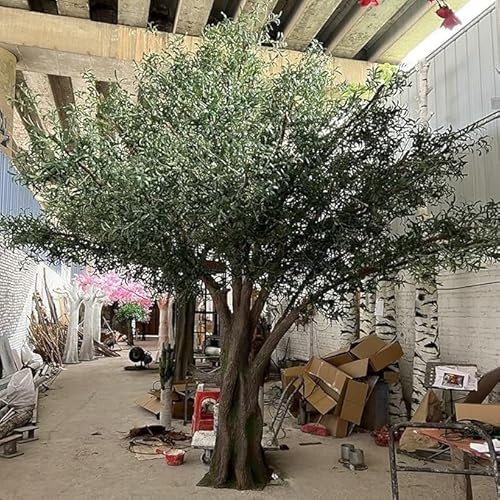 Grand olivier artificiel de 1,8 à 3 m avec tronc en bois naturel, feuilles réalistes, plante d'intérieur artificielle pour la décoration de la maison et du bureau