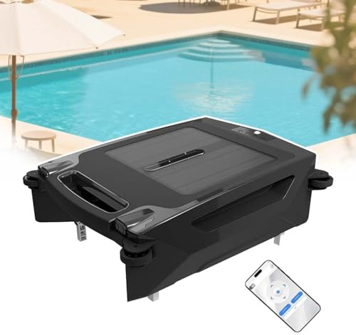 zhenmaster Robot Skimmer automático para Piscinas hasta 100㎡ – Solar y batería Recargable, Control por App, Cesta Grande, sin Cables, para Hojas y partículas Finas