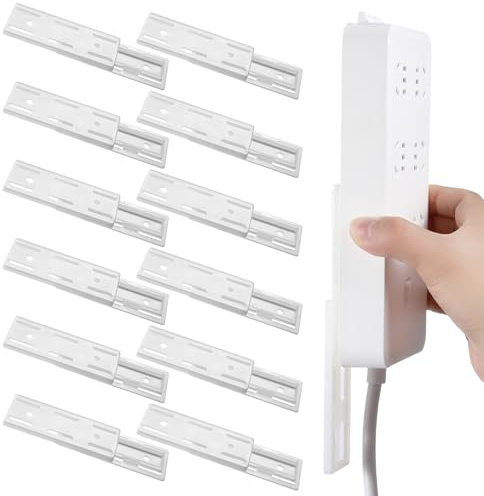 8 PCS Power Strip Holder, Self Adhesive Socket Holder Punch-Free Wall Mounted Power Strip Socket Desktop Fixer Bracket Stand for Home Office Cable Management