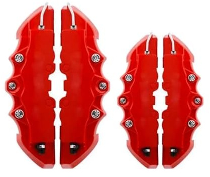 Protector de disco de rueda 4 pezzi Copri pinza freno a disco 3D per auto, anteriori e posteriori, M+S Racing, copri pinza freno a disco in plastica per cerchi da 18,3-23,6(A)