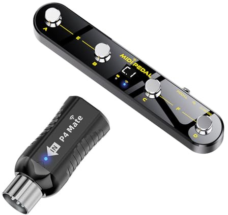 Fußschalterempfänger Für Mehrere Geräte Lieferumfang Enthalten ABS Texturpedal Intuitive Steuerung Für Synthesizer Und Sound Workstations Kabelloses Controller Pedal Mit Empfänger