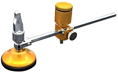 LUCKDANO Robuster Runder Glasschneider mit 54-mm-Saugnapf, 1,5–12 Zoll Verstellbarer Schneidradius, Goldfarbenes Metall-Präzisionswerkzeug für Hobbyisten und Profis