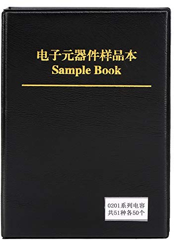 Livret d’échantillons de condensateurs de la série 0201, kit d’assortiment de composants électroniques avec 51 types, organisateur compact pour ingénieurs et amateurs, boîtier de r