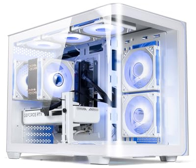 suevery Gaming PC Ryzen 5 5600 Desktop Computer Tower 16GB RAM | 1TB NVMe SSD | WLAN | Prebuilt Gamer PC (Weiß)