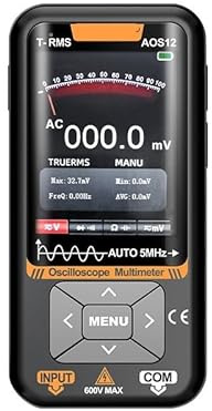 Multímetro digital osciloscopios 2 en 1 generador de señal forma onda ajustable AOS12 profesional 9999 recuentos 5MHZ 48MSa/s prueba