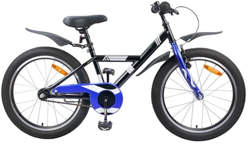 vidaXL Barncykel för 6–11 år, svart, klassisk barncykel, justerbara handtag, enkel cykel, pojkcykel, upptäck leksaker