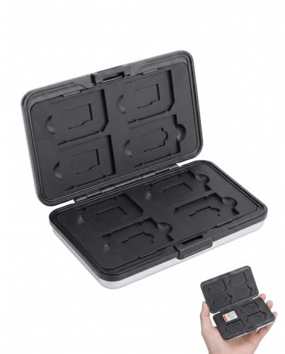 BTACGWP Estuche para Tarjeta SD x1, Funda Impermeable para SD y TF, Compatible con Cámaras, Aleación de Aluminio, Organización Segura que Evita Daños por Humedad o Impactos en Viajes