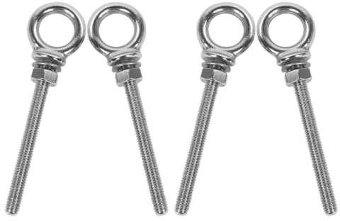 NIYANGLE Pernos de Ojo de Acero Inoxidable 4piezas con Gancho Cerrado para Anclaje en Madera y Hormigón, Instalación Fácil y Resistente para Talleres y Garajes