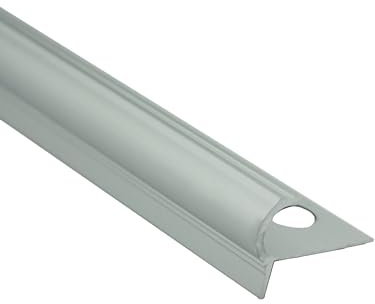 Alu Stufenprofil Fliesenschiene Profil Treppe Schiene matt 2,7m 10mm | Für saubere Stufenkanten und geschützte Treppenabschlüsse, 10mm Profilhöhe, 2,7m, Aluminium, matt, silber, für Stufenbereiche