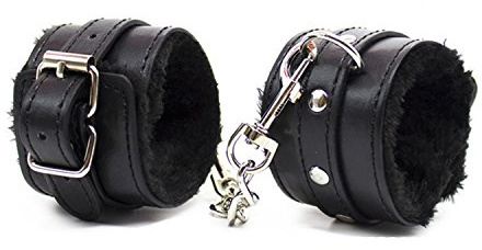 Luvado SM Leder Handfesseln - weich gepolstert - Erotik für ihn und Sie - Anfänger und Extrem BDSM Sex Spielzeug Sklave paare erwachsene frauen sie Schmerzen sex-spielzeug sm-leder partners(Schwarz)