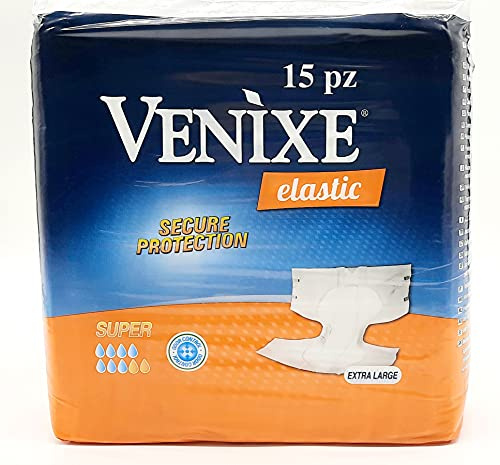 Pannolone per incontinenza Adulti VENIXE Elastic Taglia XL - 4 cf di 15pz/cad, TOTALE 60 PANNOLONI