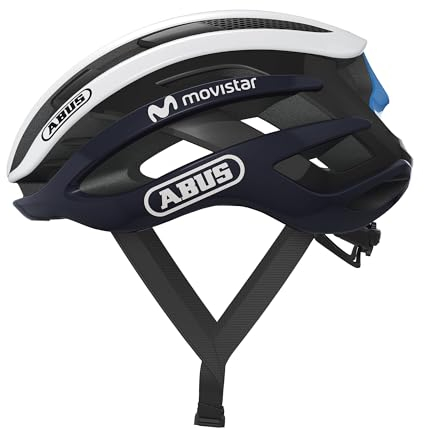 ABUS Rennradhelm AirBreaker - High-End Fahrradhelm für den professionellen Radsport - für Damen und Herren - Blau/Weiß, Größe S