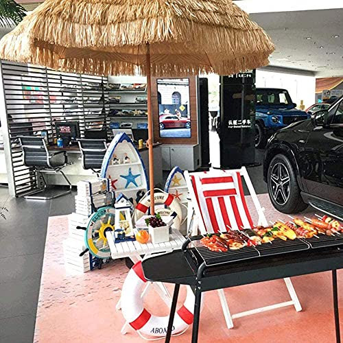 NWB 2.4 m Hawaii Strandschirm Sonnenschirm mit ständer Gartenschirm Balkonschirm Sonnenschutz und UV-beständig, um 45 ° kippbar,Anti-UV und Wasserdicht