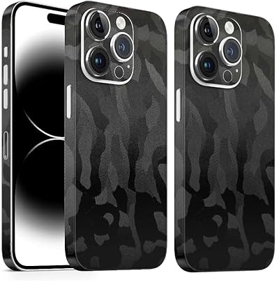 TF Skins passend für iPhone 13 Pro Max Skin (2X Stück) Schutzfolie für die Rückseite und Seiten in edler Optik inkl. Kameraschutz Schutz vor Kratzern (Shadow Black)