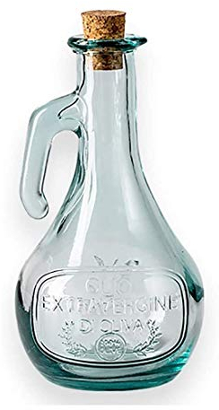 Bottiglia Olio Oliera Salvagoccia Versare a bombole di aceto con Tappo in Legno, distributore di Olio d'oliva in Vetro di Grande capacità e Bottiglia di aceto (Color : Blue)