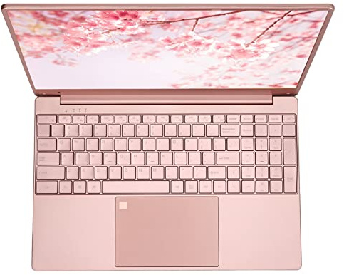 Computadora Portátil de 15,6 Pulgadas, Hermosa Computadora Portátil Rosa Full HD, Sistema Win11 con 16 GB de RAM, Huella Digital, Almacenamiento de 128 GB, 256 GB, 512 GB, 1 TB, Teclado(16+128G-UE)