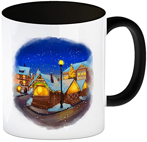 Glühweinstand Weihnachtsmarkt Variante 1 Kaffeebecher Glühwein Tasse für die Glühweinzeit mit schönem winterlichen Motiv von Adventsmarkt Christkindlmarkt Weihnachtsstimmung