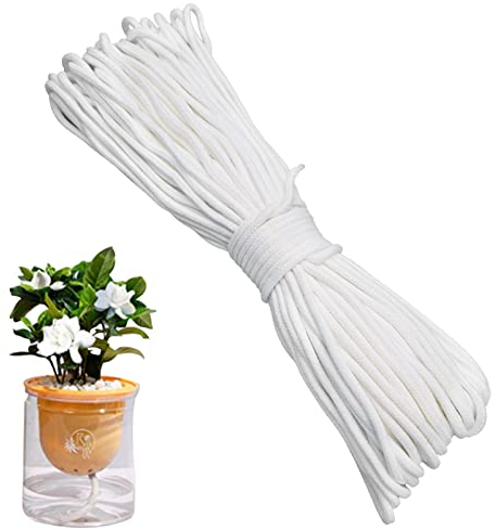 Ksvaye 30M Corde de Mèche Irrigation Système d'Irrigation Automatique pour Plantes Réglables Arrosage Corde Coton 4MM Irrigation Automatique Mèche pour Plantes d'intérieur