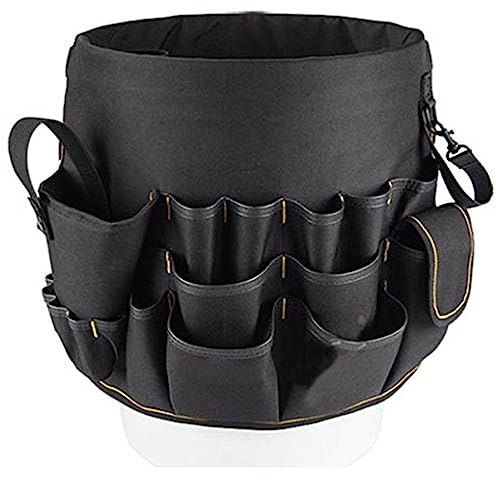 Pssopp Garten Eimer Werkzeug Organizer Gartengeräte Eimer Tasche Garten Werkzeugtasche Wasserdichter 600D Gartenwerkzeuge Organizer für BAU Gartenarbeit Tischler