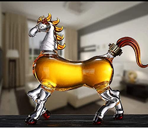 Decanter Whisky Decanter Wine Decanter 12 Chinese Zodiac Shaped Decanter, Whisky Glass Decanter (Caballo 500ml)