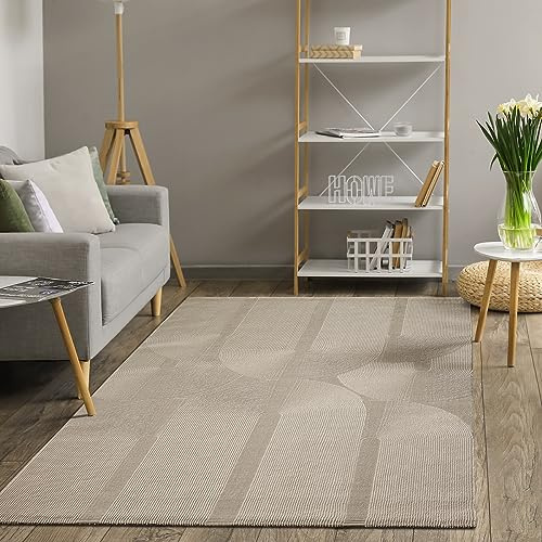 Mia's Teppiche Thing, nachhaltiger und umweltbewusster Designer-Teppich, weich & pflegeleicht, 3D-Effekt, waschbar, Flor aus 100% recyceltem Polyester.