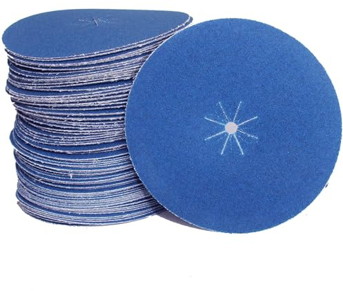 Schleifscheiben 180mm Körnung 40 Klett – Zirkonkorund Schleifpapier für Exzenterschleifer Winkelschleifer & Randschleifer – Vorschliff – 50 Stück